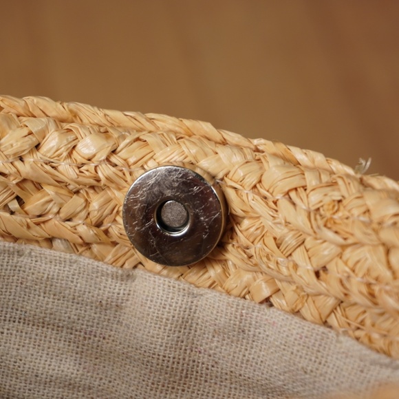 Hat Attack Whimsical Flamingo Clutch Natural Raffia OS Brand New